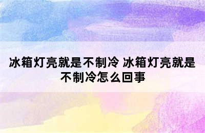 冰箱灯亮就是不制冷 冰箱灯亮就是不制冷怎么回事